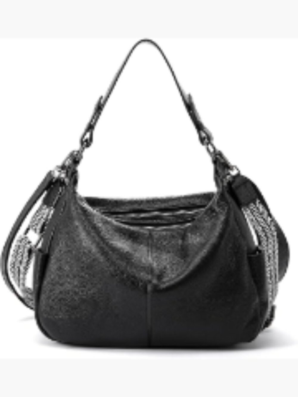 Genuine Leather Messenger Hobo Crossbody Bag with Adjustable Straps - Picture 1 of 7